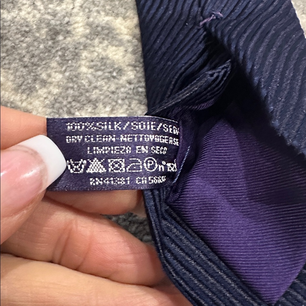 RALPH LAUREN PURPLE LABEL TIE NAVY BLUE - Picture 4 of 9